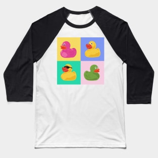 Pop Art Rubber Ducks Baseball T-Shirt